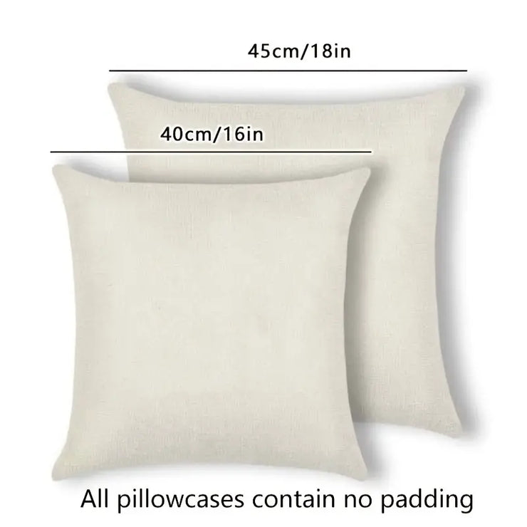 4pcs Reindeer Pattern Linen Pillowcases for Christmas Decor