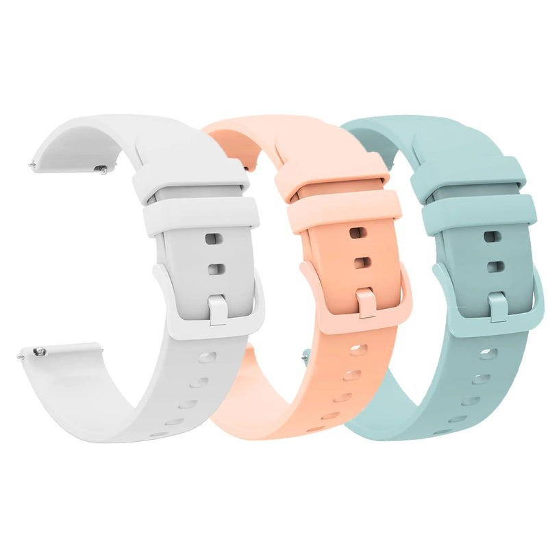Compatible with EGQINR Smartwatch Bands Lamshaw Classic Watch Bands 18mm Soft Silicone Bands Bracelet Sports Strap Compatible with EGQINR H31/MKYOPT H31 Smartwatch Fitness Trackers-1.58"" 3Pack-W